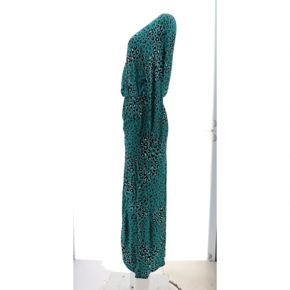 Colleen Lopez Long-Slv Surplice Maxi Dress Women's SZ S NWOT